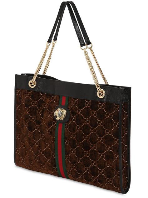 gucci velvet tote bag|farfetch gucci tote bags.